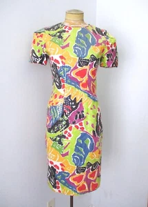 De Colección Años 80 90 New Wave Morton Myles Colorido Geométrico Lentejuela Mouble Vestido 4 - Imagen 1 de 6