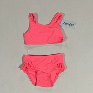 Cat & Jack Baby Girls 2-Piece Neon Pink Bikini Set,Size 18Months - Picture 1 of 8