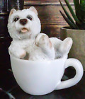 Ebros Realistic Mini Adorable West Highland White Terrier Dog Teacup Statue 3 Ta
