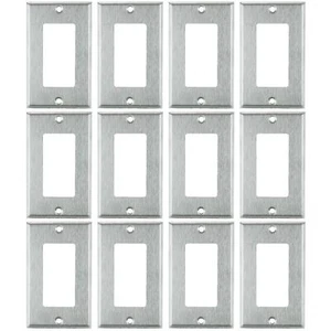 12 Pack Sunlite E301/S 1 Gang Decorative Switch and Receptacle Plate, Steel - Picture 1 of 2