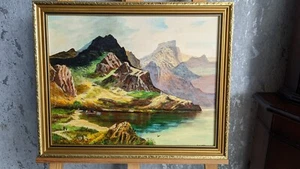 Cecelia J. McDermott Original Oil Painting Landscape Mountains And Lake American - Picture 1 of 10