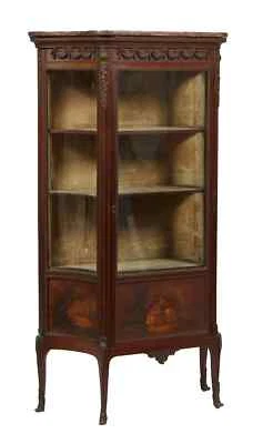 Vitrine, Louis XV Vernis Martin Style, Carved Walnut, Ormolu Mounted, Marble Top - Image 1 of 4
