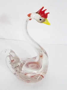 Vtg Murano(style) Art Glass Elegant Swan Miniature Figurine Paperweight 3" Tall - Picture 1 of 12