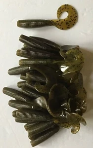 4” GRUB, CURLTAIL, TWISTER, FINESSE GRUB Green Pumpkin (25) - Picture 1 of 3