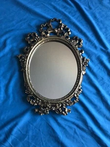 Vintage Ornate Syroco Wood Gold Wall Easel Mirror by the Syracuse Ornamental Co. - Picture 1 of 9