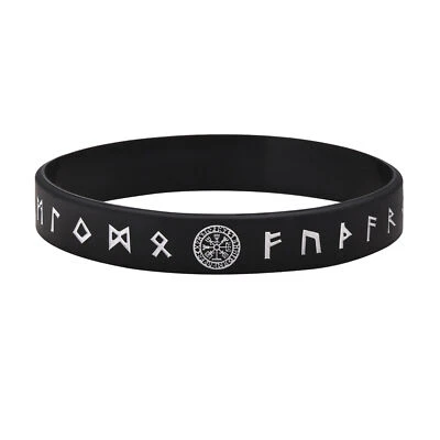 Hombres Nórdico Vikingo Brújula Runas Símbolo Pulsera Amuleto Letra Palabra Amigo Regalo Foto 1 de 4