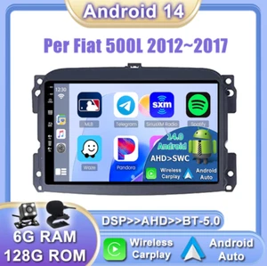 6GB+128GB IPS Autoradio Per Fiat 500L 2012~2017 Android 14 Car Play DSP NAVI GPS - Foto 1 di 18