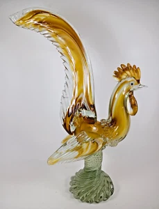14" Tall Hand Blown Art Glass Country Rooster. - Picture 1 of 11