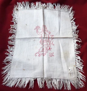 Alte kleine Tischdecke gestickt Kind von ca. 1930 - Bild 1 von 3