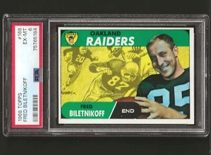 1968 Topps #168 Fred Biletnikoff Raiders Ex-Mt PSA 6 - Foto 1 di 2