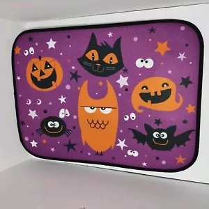 Halloween Door Mat Light Up Screaming Indoor Outdoor Rug Bats Pumpkin Owl Purple - Picture 1 of 8