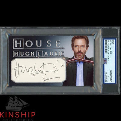 Tarjeta personalizada firmada por Hugh Laurie corte 3x5 PSA DNA losa casa actor automático C4471 Foto 1 de 2