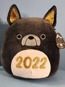 Squishmallows Foster the Black French Bulldog Gold 2022 12" NWT Select Series - Picture 1 of 2