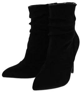 Buffalo JULIET ZIP ANKLE BOOT mujer tacón alto tacón de centavo tacones de aguja negros - Imagen 1 de 7