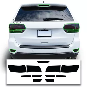 Fits 2014-2021 Jeep Grand Cherokee Tail Reflector Lights Overlay Tint Film - Picture 1 of 5