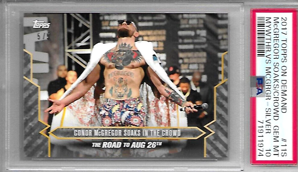 2017 TOPPS ON DEMAND CONOR MCGREGOR #11S SILVER PARALLEL 5/5 PSA 10 GEM MINT - Image 1 of 1