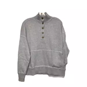 Aerie Women's Mock Neck Medium Heather Gray Sweatshirt, XL - Picture 1 of 1