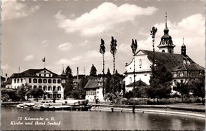 Vtg Küssnacht am Rigi Kirche Und Hotel Seehof Switzerland RPPC Postcard - Picture 1 of 2