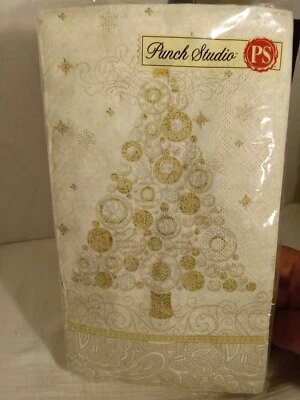 Servilletas de papel para invitados Punch Studio árboles de Navidad nuevos 🎄 32 toallas. Foto 1 de 4