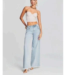 Jean Retrofête Lorena Pierna Ancha Azul Claro Talla 23/Cintura 26.5 - Imagen 1 de 15