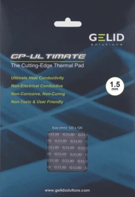 Gelid Solutions GP Ultimate 1.5mm Thermal Pad 120 x 120 x 1.5 mm 15W/mK RM-24 - Image 1 of 4