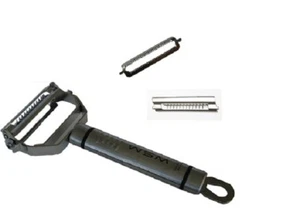 WSM Duo Schäler Set Edelstahl mit 2 Ersatzklingen Julienne & gezahnte Klinge  - Bild 1 von 5