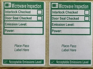 Microwave Emission Test Labels for Portable Appliance Testing - Picture 1 of 4