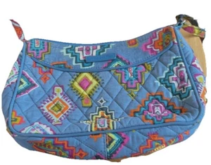 K Vera Bradley Umhängetasche Messenger Versandtasche Handtasche bemalt Medaillons kultig Boho - Bild 1 von 6