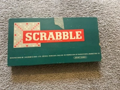 Scrabble Set, Spear’s Games, England, Board, Box, 99 Tiles, 4 Racks Vintage - Image 1 of 4