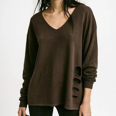 Planet by Lauren G Distressed Sweater Grunge One Size S M L Relaxed Indie Edgy - Image 1 of 4