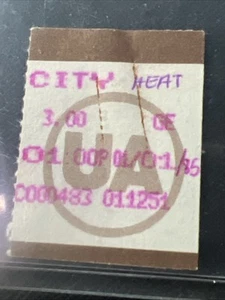 Boleto de cine CITY HEAT 1 de enero de 1985 SUPER RARO Clint Eastwood Hollywood - Imagen 1 de 3
