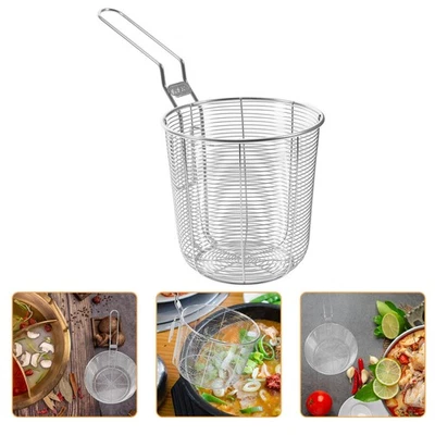  Fried Mesh Strainer Stainless Steel Pasta Basket Food for Ramen Noodle - Image 1 of 4