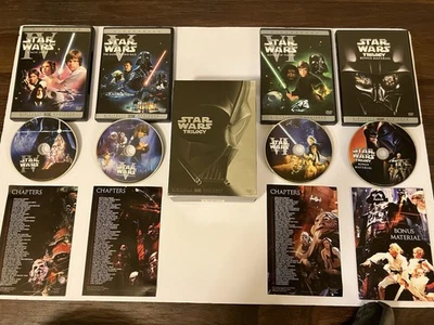 STAR WARS TRILOGY 4 DISC DVD 2004 BOXSET BONUS WIDESCREEN THX DIGITALLY MASTERED - Image 1 of 4
