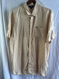 Volcom Talla XL Amarillo con Azul Geométrico Manga Corta Abotonable - Imagen 1 de 5