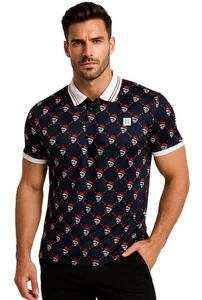 Devereux Polo Shirt Mens XL Skull AOP Print Golf Performance Lightweight DVXR - Picture 1 of 8