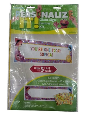 Kit de pancarta de letrero gigante de Plaza Sésamo Personalizarlo 5' galleta Elmo de cumpleaños para niños Foto 1 de 4