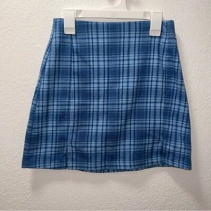 Falda a Cuadros Brandy Melville John Galt Azul Cara Mini OS - Imagen 1 de 4