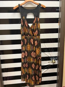 Women NWT "Free People black combo multi colored sun dress Size Med - Picture 1 of 2