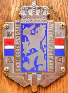 Big Antique Dutch 1920s/30s Colorful Classic Car Club Radiator Badge Holland - Picture 1 of 6