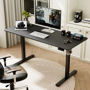 Ergomaker Electric Standing Desk Adjustable Sit Stand Computer Table 140cm Black - Picture 1 of 7