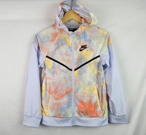 Nike Jacket Kids Size Medium Multi Color Splatter Childs Lightweight Hood Jacket - Picture 1 of 11