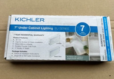 Никелевый корпус KICHLER Undercabinet Light 7 дюймов 8U30KD07NIT 3000K - НОВЫЙ - ПРЯМОЙ ПРОВОД - Изображение 1 из 3