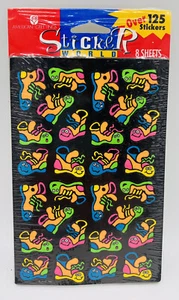 Vintage American Greetings Sticker World Neon Sneaker Stickers 8 Sheets New  - Picture 1 of 3