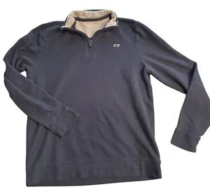 Vineyard Vines Sweater Extra Large Boys 18 Navy Blue Quarter Zip - Picture 1 of 6