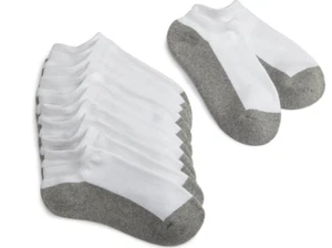 Jefferies Child Seamless Low Cut Half Cushion 12Pk - White/Grey Size XS  10644 - Picture 1 of 1