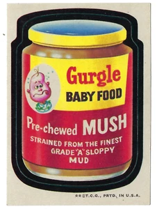 Topps Wacky Packages 1973 segunda serie 2 gorgoteo comida para bebés tb casi nuevo- - Imagen 1 de 1