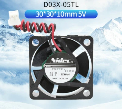 Nidec D03X-05TL 3010 5V 0.08A Double Ball Miniature Silent Cooling Fan 2-wire - Image 1 of 4