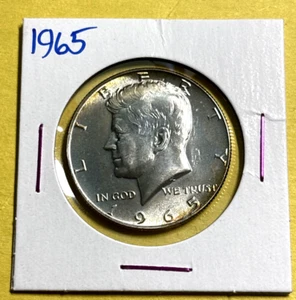 1965 Kennedy Half Dollar 50c Coin UNC Rainbow toning - Picture 1 of 2