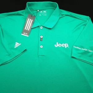 NEW! ADIDAS -JEEP TRUCK -GOLF POLO SHIRT -XL KELLY GREEN SMOOTH POLY PERFORMANCE - Picture 1 of 7
