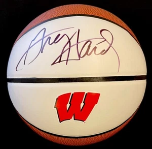 GREG GARD COA JSA SIGNED AUTOGRAPH WISCONSIN BADGERS LOGO BASKETBALL - Picture 1 of 3